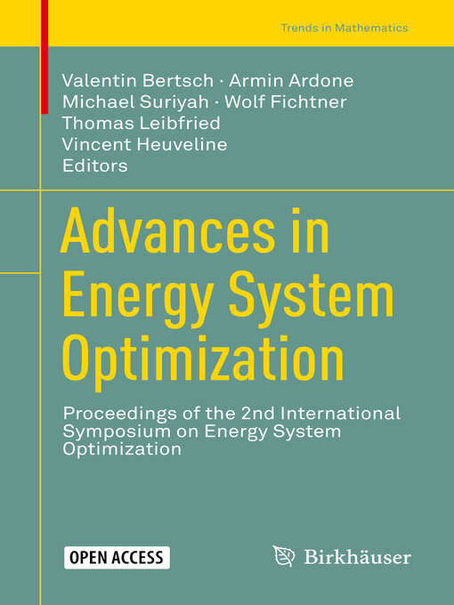 Title details for Advances in Energy System Optimization by Valentin Bertsch - Available